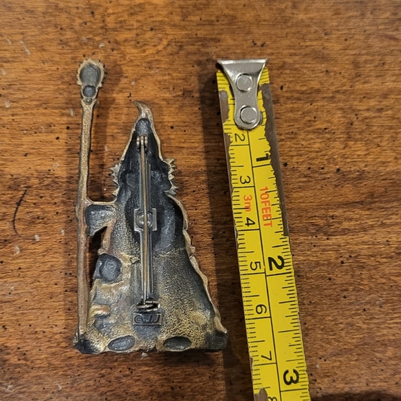 Vintage JJ Jonette Merlin Wizard Pewter Brooch - Picture 3 of 4